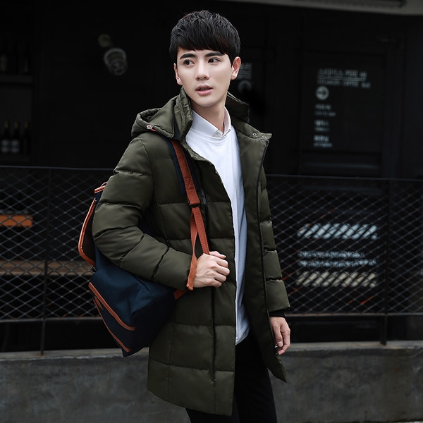 Ανδρικά χειμωνιάτικα μπουφάν με κουκούλα και πολυεστέρα και βαμβάκι μπλε, πράσινο και μαύρο χρώμα