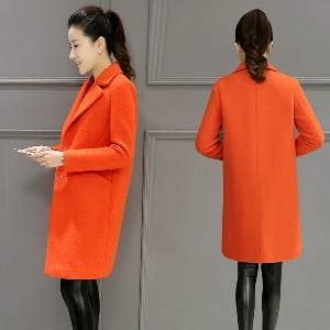 Дамско вълнено елегантно палто в два класически цвята
