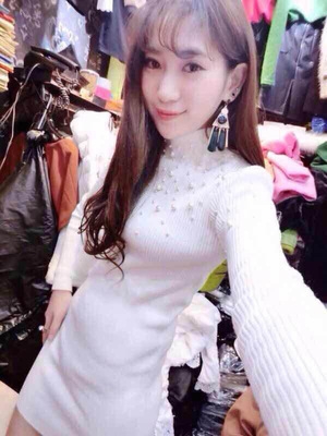 Κυρίες φόρεμα μαύρο άσπρο και ροζ με μαργαριτάρι μακριά μανίκια τυπικό μέγεθος