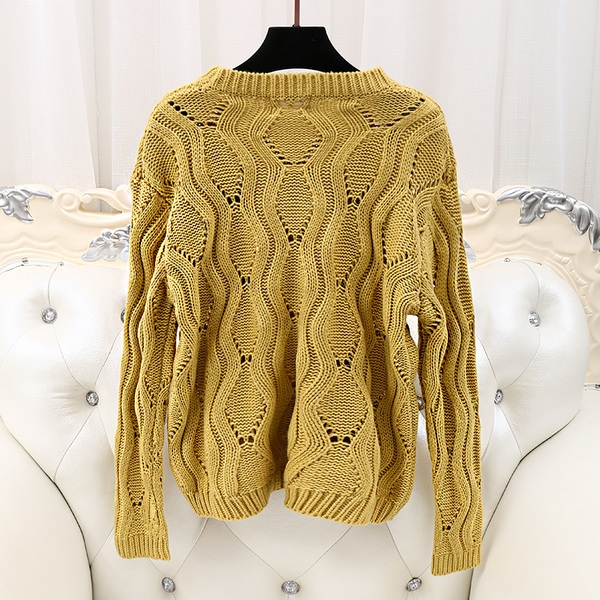 Γυναίκες πλεκτή μπλούζα με λουλούδια σε λευκό μπεζ και μαύρο