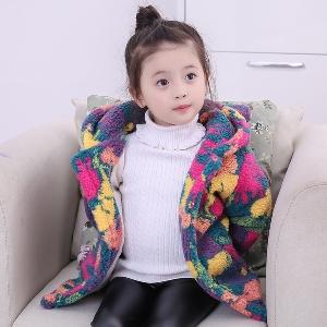 Παιδικό παλτό για τα κορίτσια - σε ροζ και μπλε χρώμα με κουκούλα και αυτιά στην κουκούλα
