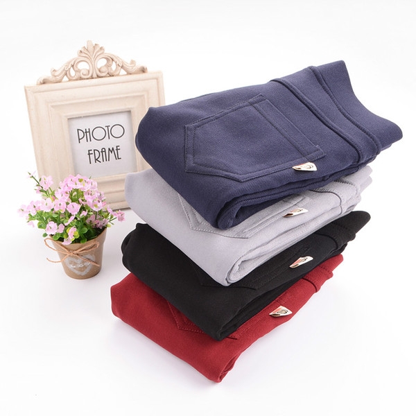 Παιδικά  ελαστικά παντελόνια  spandex για τα κορίτσια -λεπτός τύπος σε  μαύρο, γκρι, σκούρο γκρι και κόκκινο χρώμα