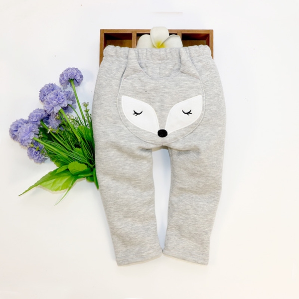 Детски топъл клин за момичета и момчета в 2 модела - изображение на лисица и мече, в розов и сив цвят