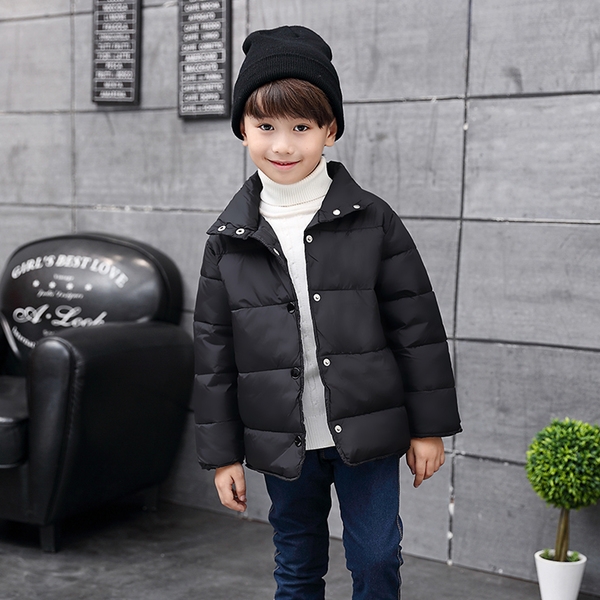 Παιδικό μπουφάν για αγόρια και κορίτσια - μικρό, μαύρο, κόκκινο και γκρι με κουμπιά