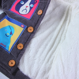 Παιδικό μπουφάν για αγόρια με κολάρο  με εικόνες κινούμενων σχεδίων σε γκρι χρώμα