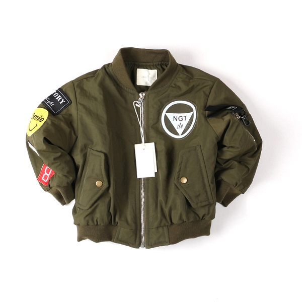 Παιδικό μπουφάν μπέιζμπολ σε πράσινο και μαύρο χρώμα για αγόρια και κορίτσια