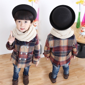 Παιδικό μάλλινο παλτό  για αγόρια σεπολλά  χρώμα - μακρύ και με κουμπιά