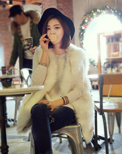 Κυρίες μακρύ σακάκι χειμώνα faux δέρμα παλτό και πράσινο - μπλε, πράσινο, μαύρο, γκρι, λευκό