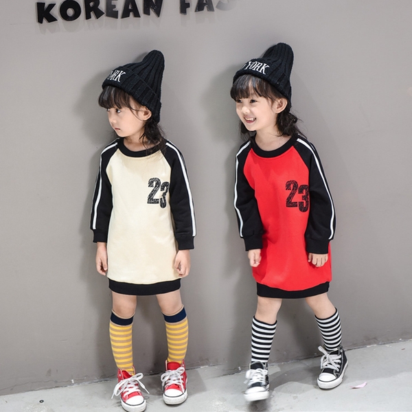 Παιδικό φόρεμαγια το  φθινόπωρο για τα κορίτσια με μακριά μανίκια