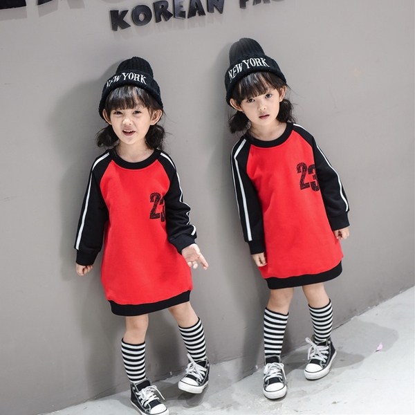 Παιδικό φόρεμαγια το  φθινόπωρο για τα κορίτσια με μακριά μανίκια