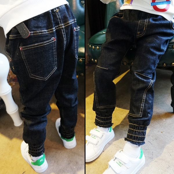 Детски стилни дънки - широки с ластик за момчета