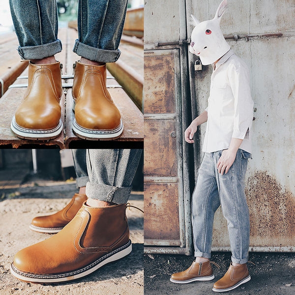 Χειμερινά ανδρικά παπούτσια Chelseaτρία σχέδια με βάση υλικό τεχνητό δέρμα και σουέτ 