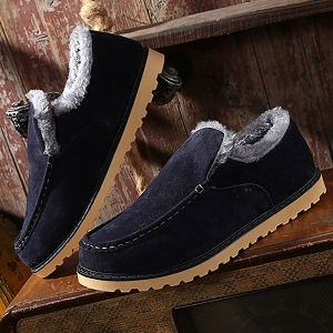 Ζεστές ανδρικές μπότες με παχιά σόλα σε μαύρο, σκούρο μπλε και μπεζ και καφέ χρώμα 