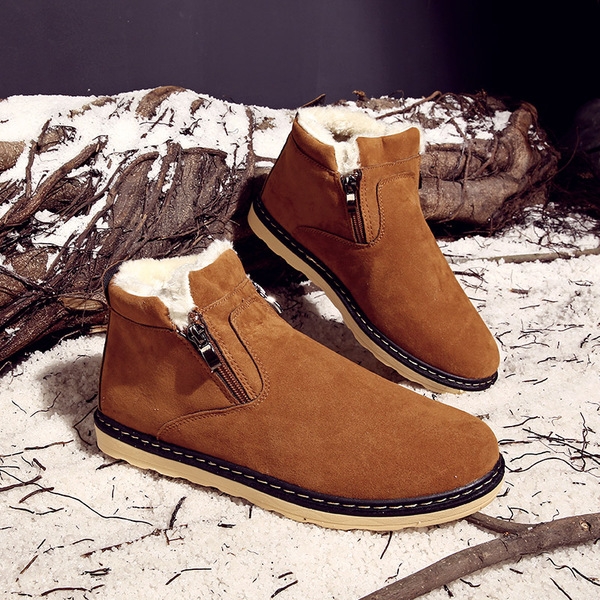 Κομψές χειμωνιάτικες ανδρικές μπότες  με φερμουάρ και ανθεκτική σόλα σε καφέ, μαύρο και σκούρο μπλε χρώμα