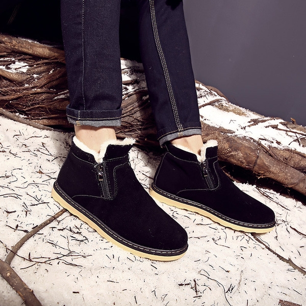 Κομψές χειμωνιάτικες ανδρικές μπότες  με φερμουάρ και ανθεκτική σόλα σε καφέ, μαύρο και σκούρο μπλε χρώμα