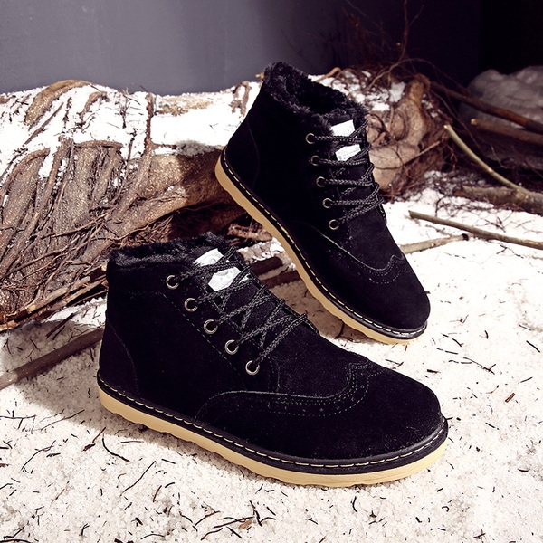 Подплатени мъжки боти с връзки и устойчива подметка в кафяв, черен и тъмносин цвят в британски стил