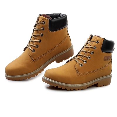 Κομψές ανδρικές και γυναικείες μπότες με ανθεκτική σόλα και κορδόνια σε καφέ, μαύρο, κίτρινο χρώμα -  καμουφλάζ