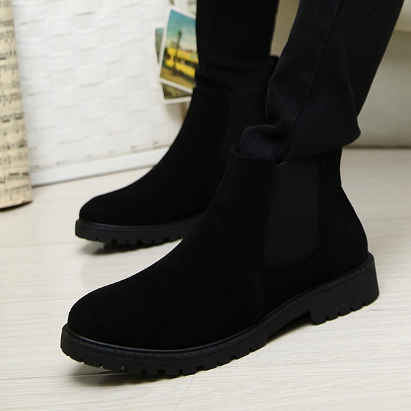 Мъжки стилни боти на лек ток в британски ретро стил, в черен, сив и тъмносин цвят