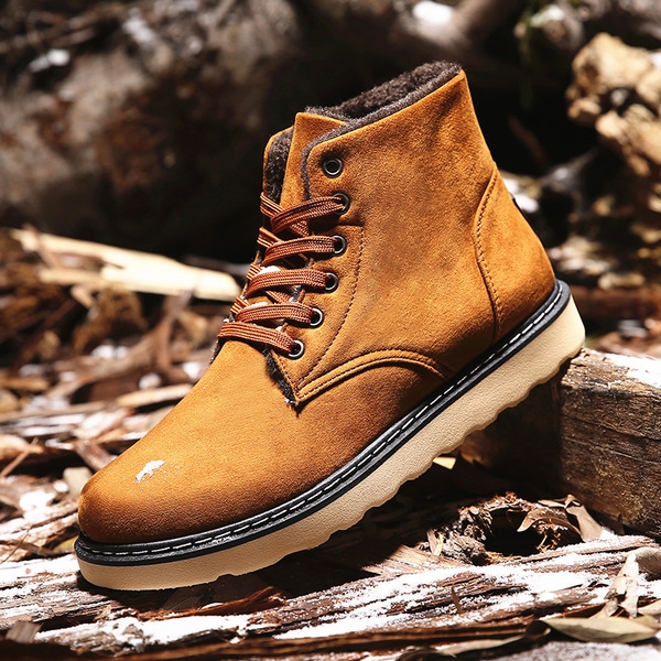 Χειμερινές ανδρικές μπότες με ανθεκτική σόλα σε καφέ, μαύρο και καφέ χρώμα με κορδόνια