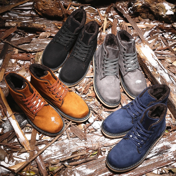 Χειμερινές ανδρικές μπότες με ανθεκτική σόλα σε καφέ, μαύρο και καφέ χρώμα με κορδόνια