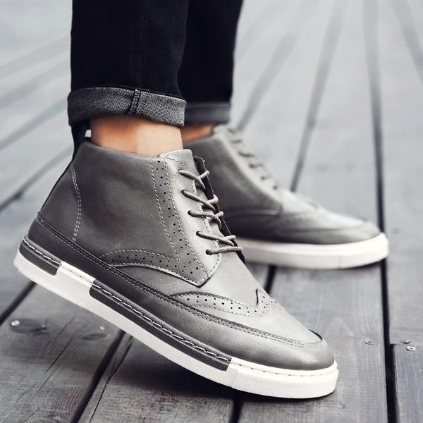 Зимни мъжки кецове подплатени в 2 модела , в черен, сив и кафяв цвят