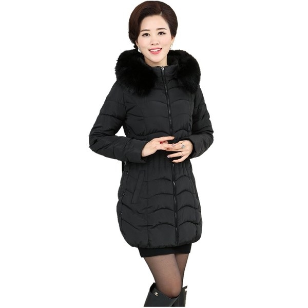 Дамски модерни дълги зимни якета с качулка и пух сиви, червени, сини, зелени и черни подплатени с памук и полиестър