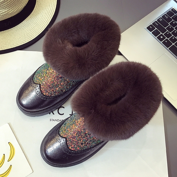 Дамски зимни ботуши с пух розови, черни  и кафяви 