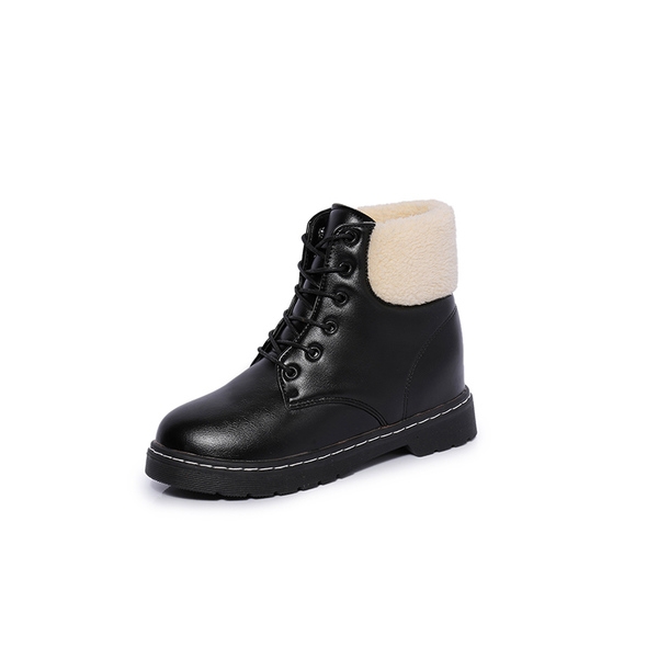 Дамски ватирани ежедневни боти от еко кожа черни, червени и бордо