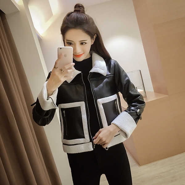 Дамско черно късо есенно зимно яке 