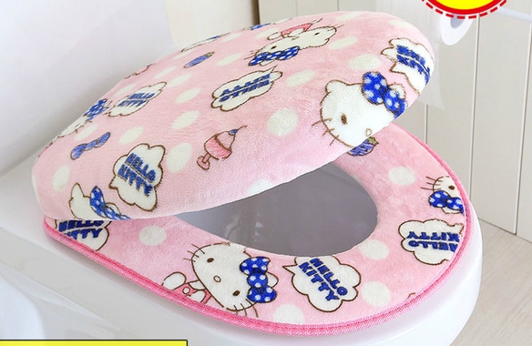 Дебели плюшени детски възглавници подложки за деца момчета и момичета за тоалетна чиния - едноцветни, цветни, анимирани Хелоу Ки