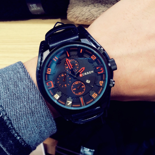 Мъжки часовници с еко кожа в черен, бял и кафяв цвят. 