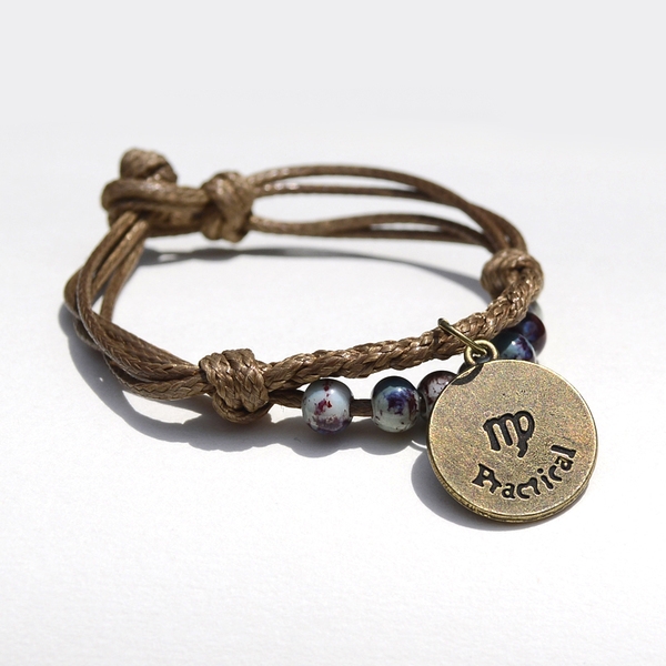 Χειροποίητα βραχιόλια με χαραγμένα Ζωδιακά - κατάλληλα για άνδρες και γυναίκες.