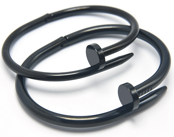 Βραχιόλι από χάλυβα με ροζ, χρυσό, ασημί και μαύρο φινίρισμα - κατάλληλο για άνδρες και γυναίκες.