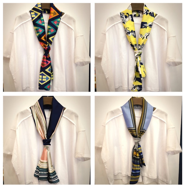 Есенни стилни шалчета с различни десени и флорални мотиви. 