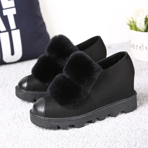 Дамски ежедневни обувки с пух: Черни,  Сиви, Зелени