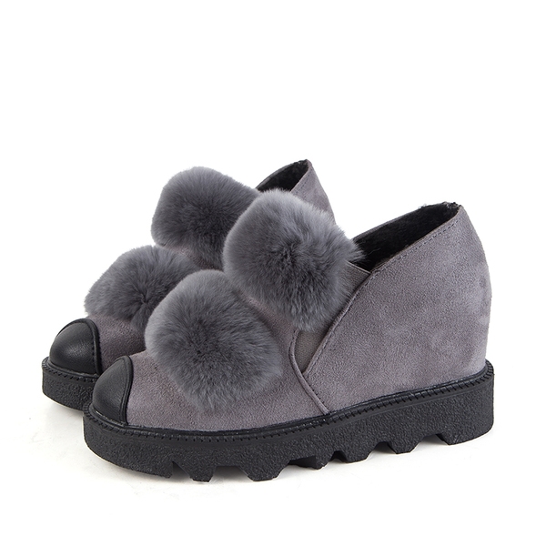 Дамски ежедневни обувки с пух: Черни,  Сиви, Зелени