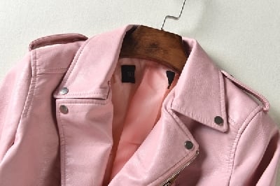 Дамски НОВИ актуални модели кожени якета в свежи цветове: Жъкт, Син, Розов, Червен, Черен