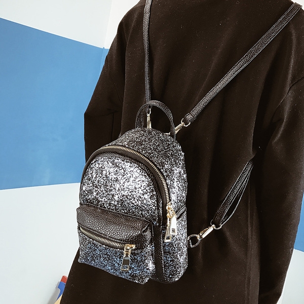 Дамски мини брокатени раници в три блестящи цвята