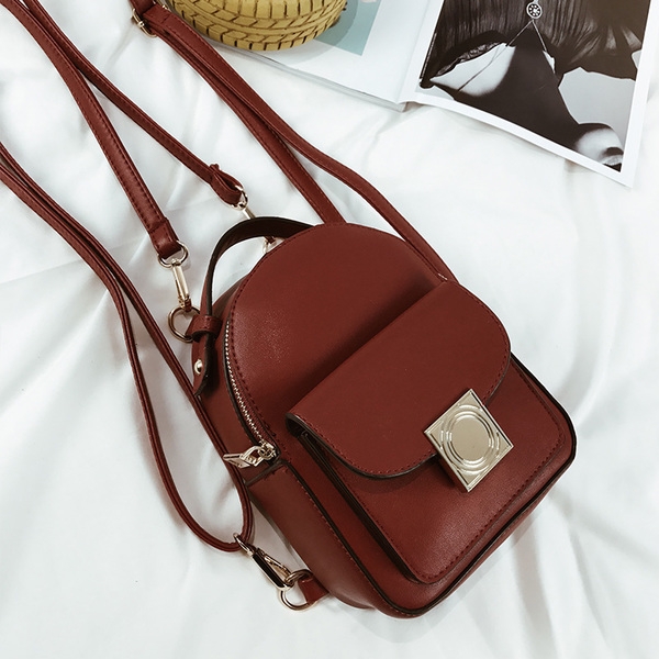 Дамски мини раници с метално закопчаване в различни цветове