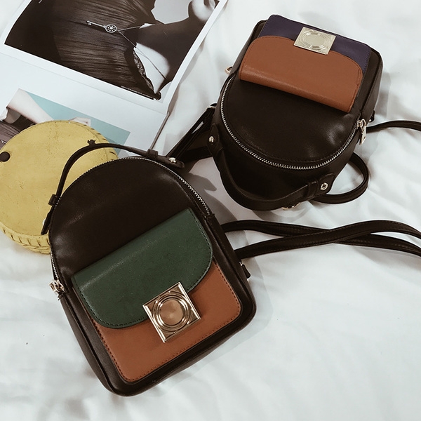 Дамски мини раници с метално закопчаване в различни цветове