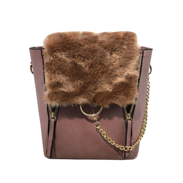 2 в 1 Дамска раница и чанта с плюшено покритие в няколко цвята