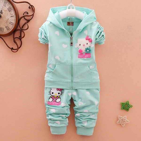 Детски суичър и панталони с хелоу кити: Цикламен, Син и Розов цвят