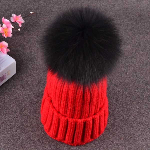 Дамски стилни шапки за жени и деца с пух, който се сваля, в тъмносин, сив, кафяв, бежов, червен и розов цвят