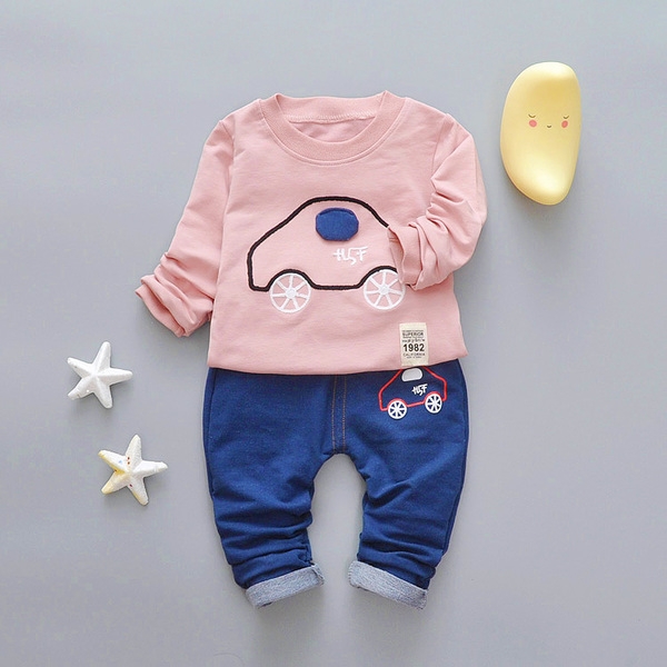 Пролетни модели детски комплекти блузка с дълъг ръкав и панталон: 10 различни модела