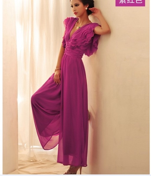 Есен Slim  шифон широки панталони сиамски женски летни ежедневни гащеризони