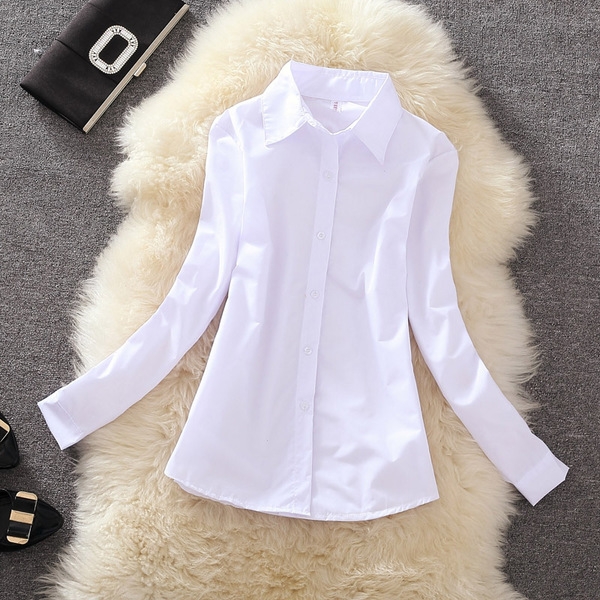 Дамска бяла риза с дълъг ръкав с цветно елече 