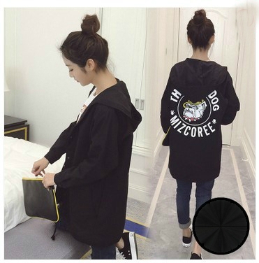 Спортно дамско палто с качулка в черен, розов, зелен и бежов цвят - широк модел