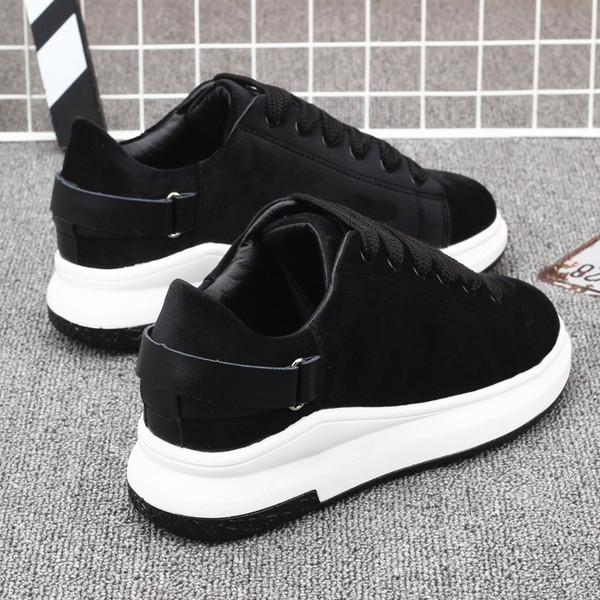 Спортно-елегантни кецове за жени с висока подметка, в черен, зелен и червен цвят