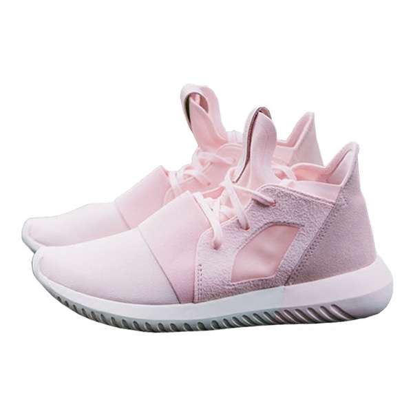 Спортни дамски маратонки от микрофибърна кожа в розов, черен и бял цвят