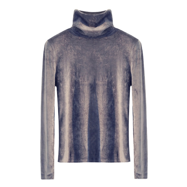 Дамски блузи с дълъг ръкав и поло - плюшена материя. 